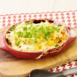 チーズたっぷり。長芋の麺グラタン